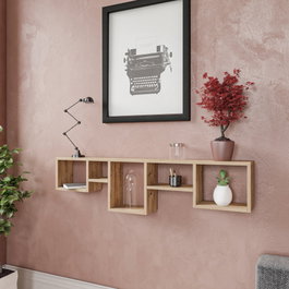 Hanah Home Amanos - Pine Estantería de pared escandinava